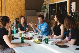 Intervisiegroep in atelier