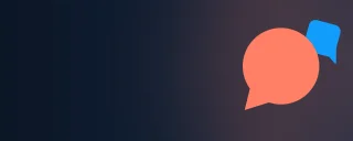 Oranje en blauwe tekstballonnen